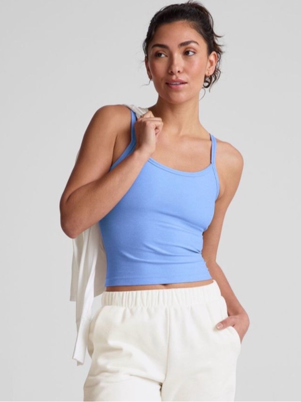 Beyond Yoga Spacedye Forever Tank Flower Blue Heather with Adjustable Straps- M